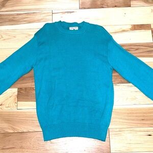 Teal Crewneck Robert Bruce Sweater Size Mens Large. 100% Combed Cotten.USA Made.